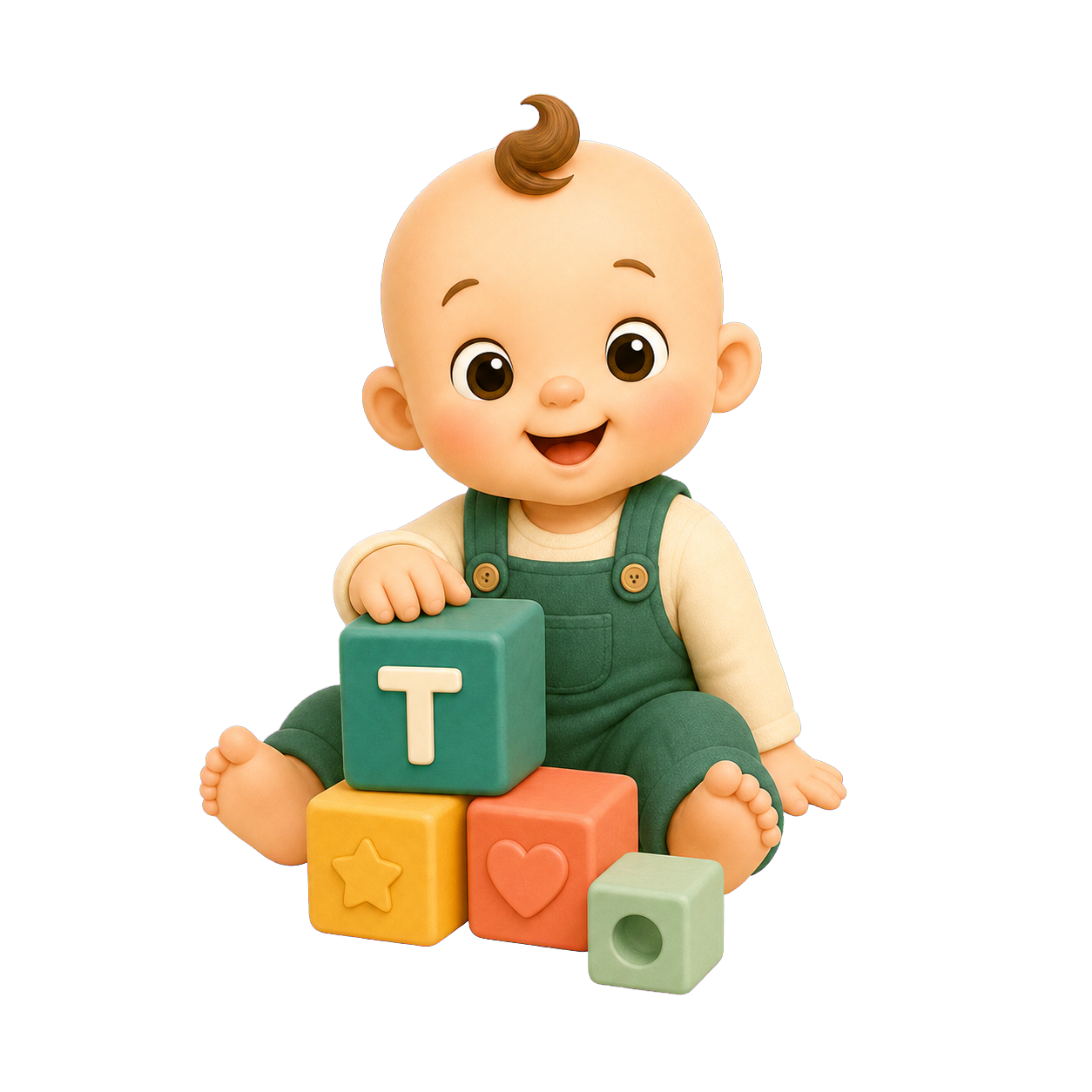 TinyTrades baby with toy blocks